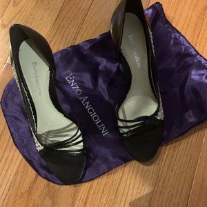 Black and Ivory Leather heels
